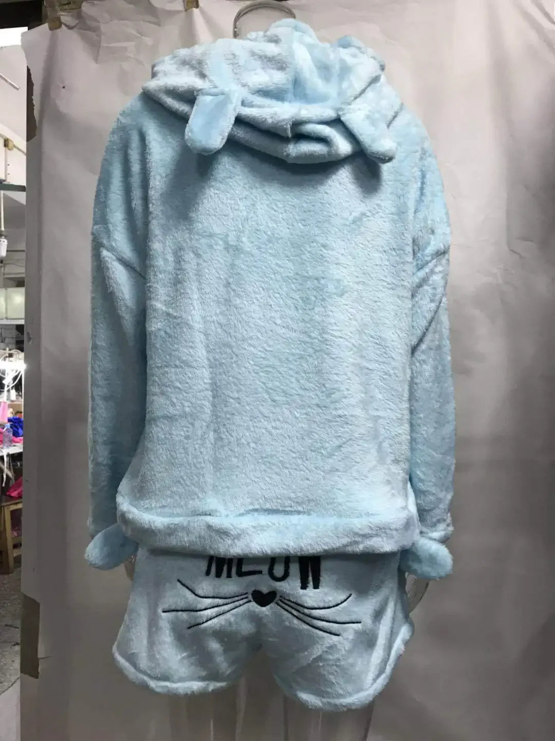 Fall Hot Sale Of The Season Women's Cat Embroidery Sleepwear Hoodie Casual Set Two-Piece Set Polyester Fiber Full Sleeve Length