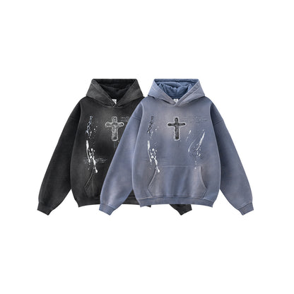 Men's Loose Street Hand-painted Couple Wear Hooded Sweater