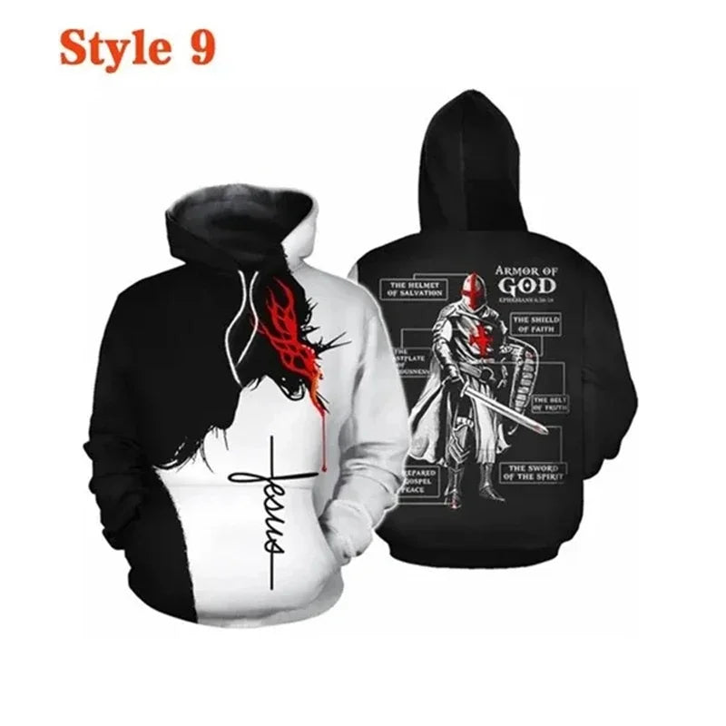 Knight Templar Mens Hoodie Sweatshirt 3d Printed Men Women Casual Hooded Sweatshirts Pullover Hip Hop Harajuku Streetwear Tops