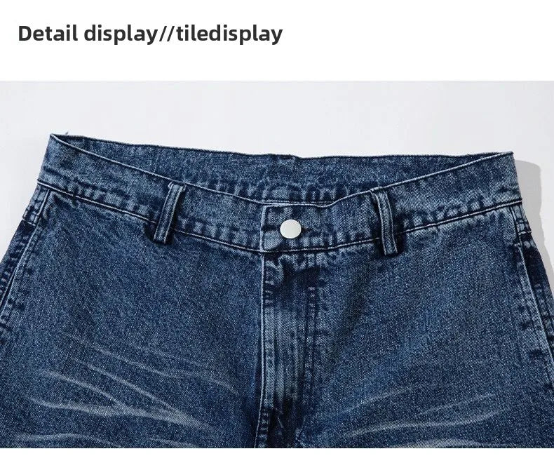 American Vintage Splicing High Street Jeans Autumn Woman Street Harajuku Hip Hop Baggy Jeans Printed Casual Wide-leg Denim Pant