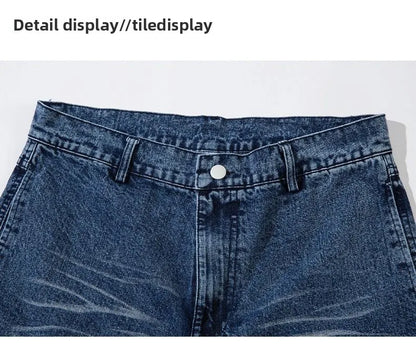 American Vintage Splicing High Street Jeans Autumn Woman Street Harajuku Hip Hop Baggy Jeans Printed Casual Wide-leg Denim Pant