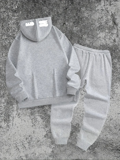 The 2025 Spring and Autumn new men's hoodie set is a casual and fashionable streetwear collection with letter prints