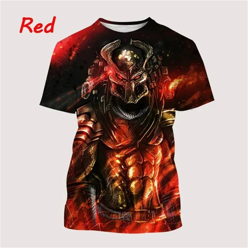 Predator Men Women Casaul Funny 3D Printed T Shirt Streetwear Harajuku Fashion Short Sleeve Hip Hop Sreet Style Tees Shirt Tops