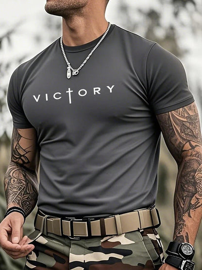 Retro-style Outdoor Street Men's Fashionable T-shirt 3D Printed Fitness T-shirt Daily Casual Men's Sports Short-sleeved Tops