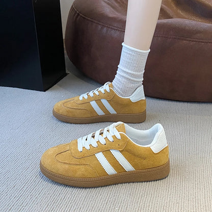 2025 Autumn New  Fashionable Comfortable Casual Sneakers Retro Thick-soled Sneakers Women's College Style Board Shoes Big Size