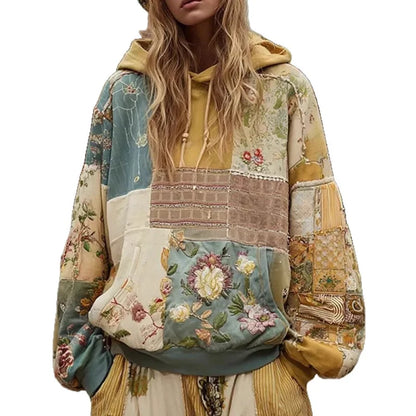 2025 New Women's Casual Hooded Long-sleeved Pullover Regular Digital Printed Women's Sweatshirt