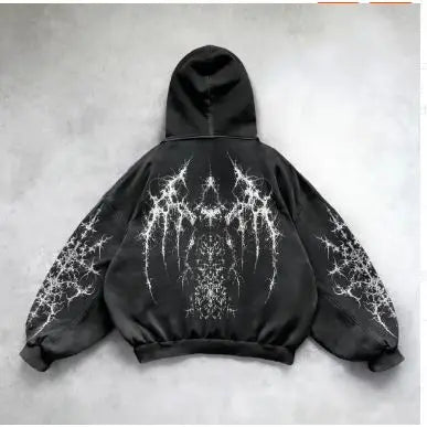 Autumn Winter Dark Streetwear Hoodie for Men Loose Fit Sports Sweatshirt with Kangaroo Pocket Men's and women's Anime Hoodie