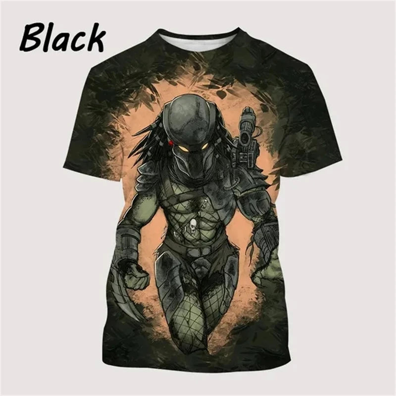 Predator Men Women Casaul Funny 3D Printed T Shirt Streetwear Harajuku Fashion Short Sleeve Hip Hop Sreet Style Tees Shirt Tops