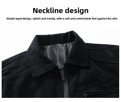 2025 new men's corduroy jacket spring and autumn fashion casual comfortable coat skin-friendly soft and warm jacket