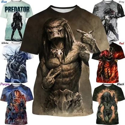 Predator Men Women Casaul Funny 3D Printed T Shirt Streetwear Harajuku Fashion Short Sleeve Hip Hop Sreet Style Tees Shirt Tops