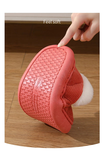 New Corduroy Cotton Slippers for Women Home Warm Shoes Soft Plush Anti-slip Couples Indoor Warm Non-slip Slides Footwear 2024