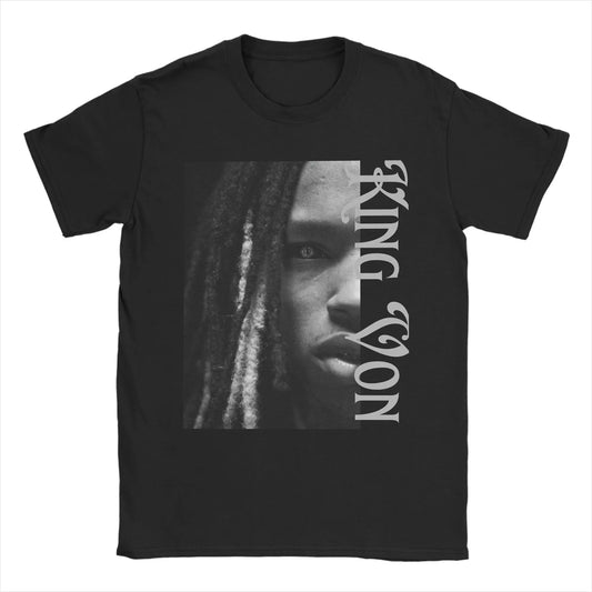 Rapper K-King Von Half Face T Shirt Men's  100% Cotton Funny T-Shirt Crewneck  Tee Shirt Short Sleeve Clothes Party