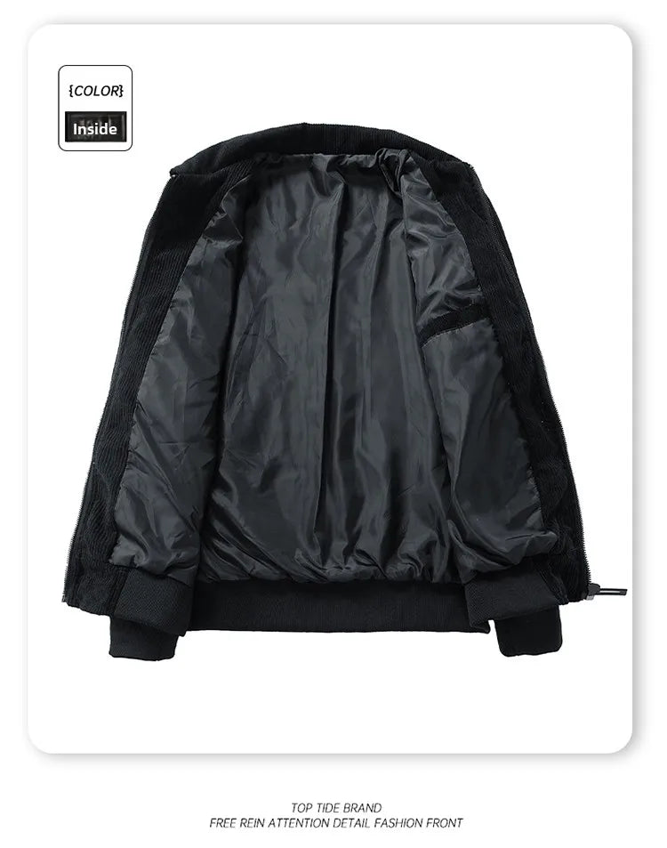 2025 new men's corduroy jacket spring and autumn fashion casual comfortable coat skin-friendly soft and warm jacket