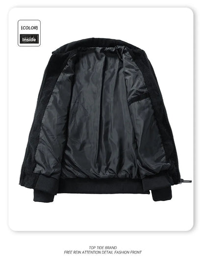 2025 new men's corduroy jacket spring and autumn fashion casual comfortable coat skin-friendly soft and warm jacket