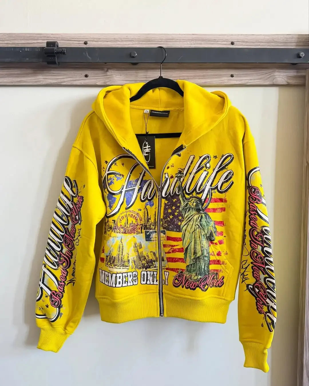 American Retro Letter Casual Loose Zipper Hoodie Men New Street Hip-hop Fashion Y2K Harajuku Oversized Sweatshirt Women