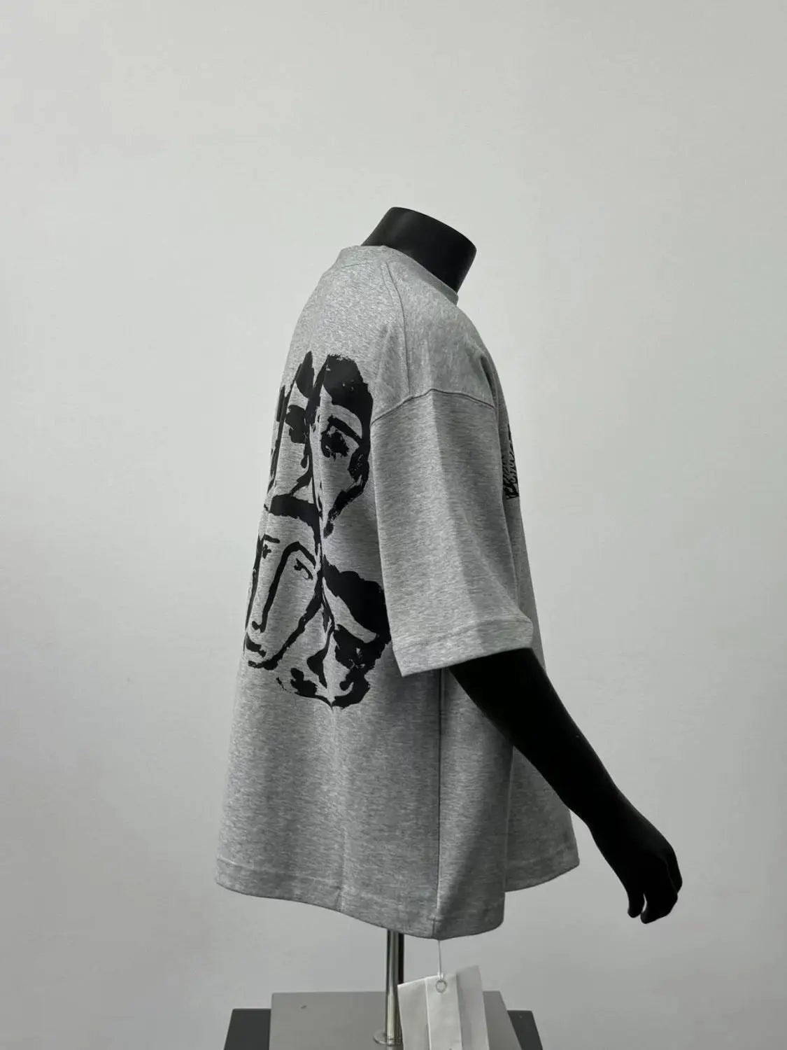 Men's Pure Cotton Grey Short Sleeve T-Shirt with Print