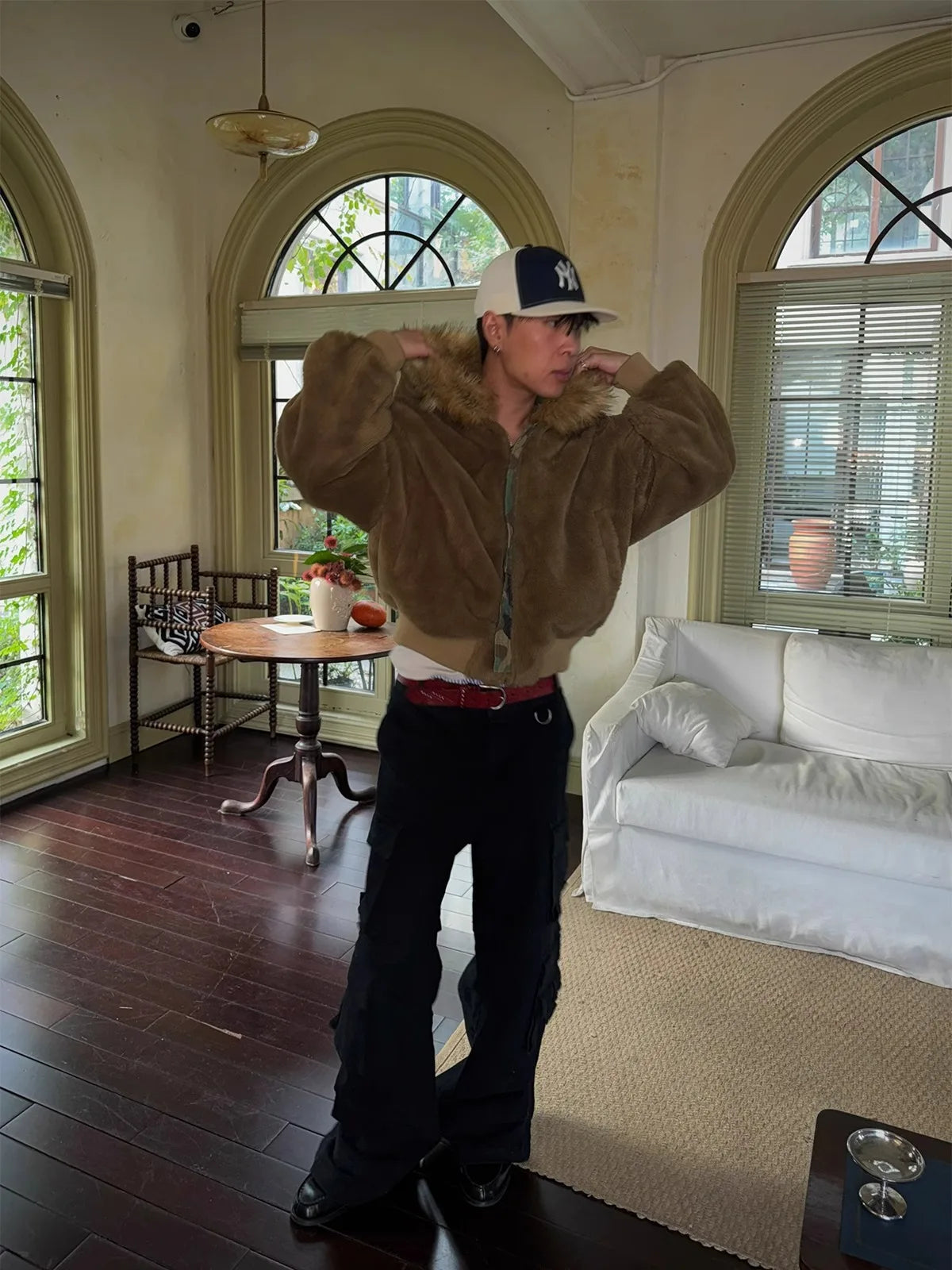 Men s Winter Coat Warm Double Sided Camouflage Jacket Thick Cotton Parka with Fur Collar Outdoor Military Style Trench Coat