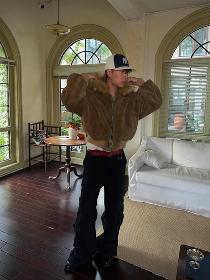 Men s Winter Coat Warm Double Sided Camouflage Jacket Thick Cotton Parka with Fur Collar Outdoor Military Style Trench Coat