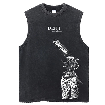 Hip Hop T-Shirt Anime Printed Streetwear Short Sleeve Vintage Japanese Graphic TShirt Men Harajuku Casual Loose Washed Tees