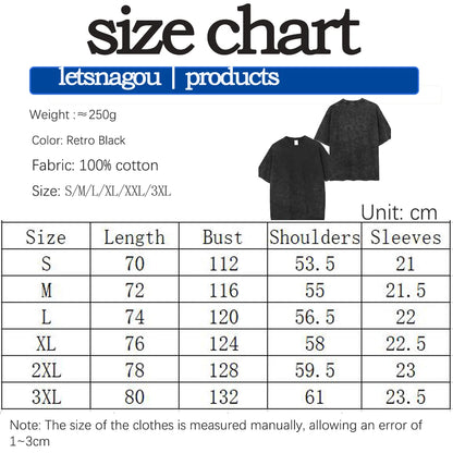 Hip Hop T-Shirt Anime Printed Streetwear Short Sleeve Vintage Japanese Graphic TShirt Men Harajuku Casual Loose Washed Tees
