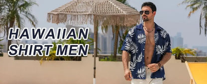 American Vintage Floral 3D Print Hawaiian Style Loose Short Sleeve Shirt