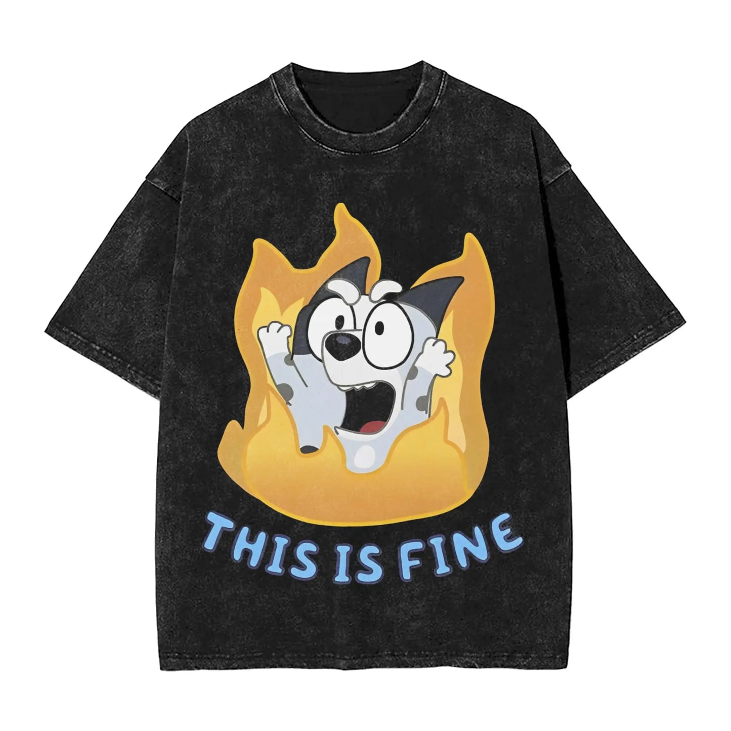 Cute Rock Muffin Graphic T Shirts Hip Hop Fashion Washed T-Shirts Short Sleeve Tee Shirt for Men Women Cotton Summer Clothing