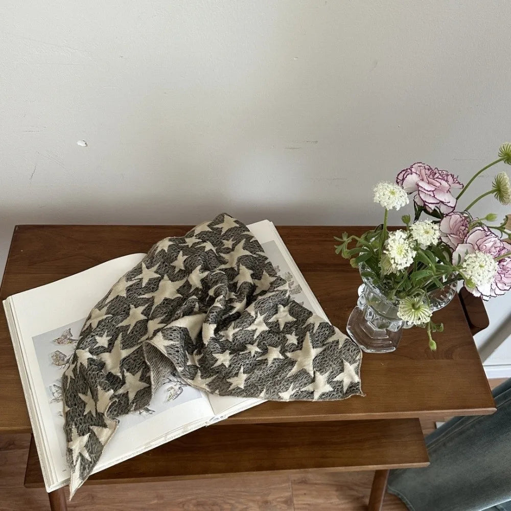 Headwear Wasteland Style Star Hair Scarf Soft Wrap Hip Hop Y2K Hip Scarf Punk Triangular Knitted Tube Top Streetwear