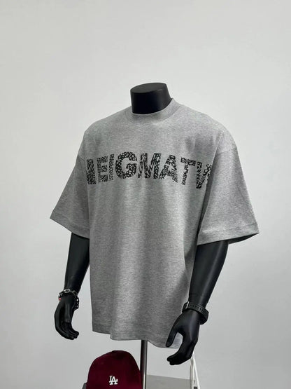Men's Pure Cotton Grey Short Sleeve T-Shirt with Print