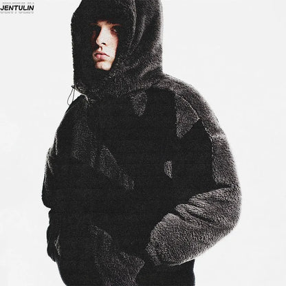 High street Y2K Fashion Men's and Women's Hip Hop Patch Retro Zipper Hoodie Spring Autumn Women's Cashmere Loose Casual Jacket