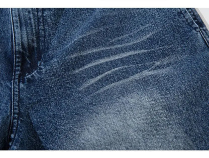 American Vintage Splicing High Street Jeans Autumn Woman Street Harajuku Hip Hop Baggy Jeans Printed Casual Wide-leg Denim Pant