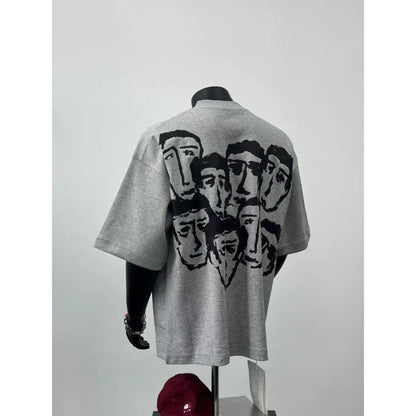 Men's Pure Cotton Grey Short Sleeve T-Shirt with Print