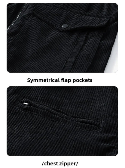 2025 new men's corduroy jacket spring and autumn fashion casual comfortable coat skin-friendly soft and warm jacket