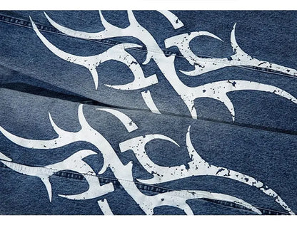 American Vintage Splicing High Street Jeans Autumn Woman Street Harajuku Hip Hop Baggy Jeans Printed Casual Wide-leg Denim Pant