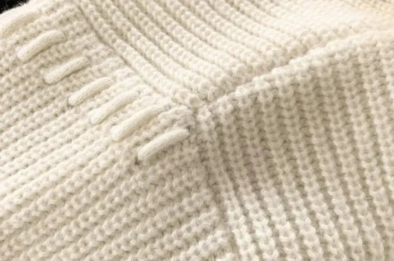 Men's Clothing Pullovers Beige Knit Sweater Male Torn with Holes Solid Color Patchwork Plain Loose Fit Korean Autumn Clothes X A