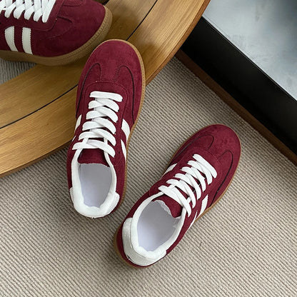 2025 Autumn New  Fashionable Comfortable Casual Sneakers Retro Thick-soled Sneakers Women's College Style Board Shoes Big Size