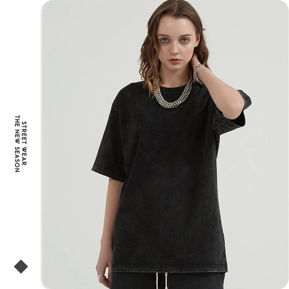 Hip Hop T-Shirt Anime Printed Streetwear Short Sleeve Vintage Japanese Graphic TShirt Men Harajuku Casual Loose Washed Tees