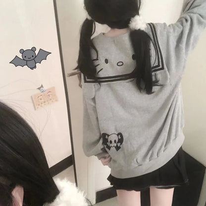 Anime Sanrioed Pochacco Cardigan Hoodie Thicken Ear Hooded Zip Jacket Kawaii Cotton Spring Autumn Sweet Loose Student Girls