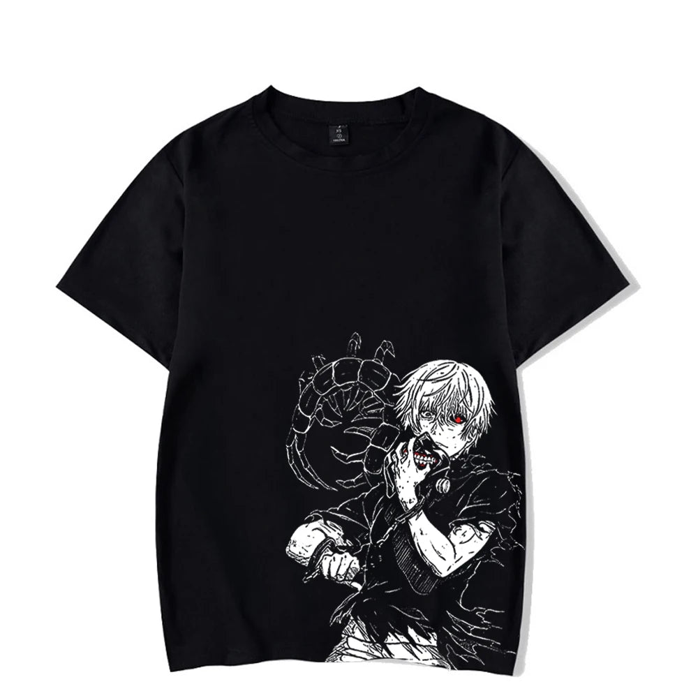 Hip Hop T-Shirt Anime Printed Streetwear Short Sleeve Vintage Japanese Graphic TShirt Men Harajuku Casual Loose Washed Tees