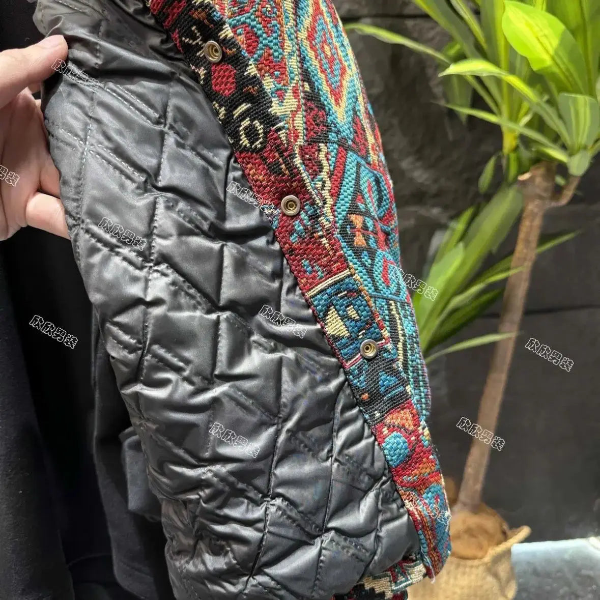 Famous Style Jacquard Casual Lapel Shirt Jacket for Men's Autumn New Versatile Loose Dovetail Warm Cotton Jacket