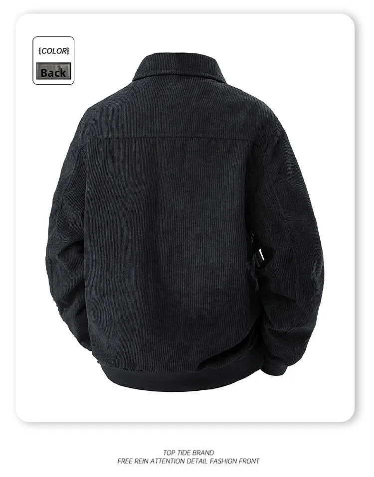 2025 new men's corduroy jacket spring and autumn fashion casual comfortable coat skin-friendly soft and warm jacket