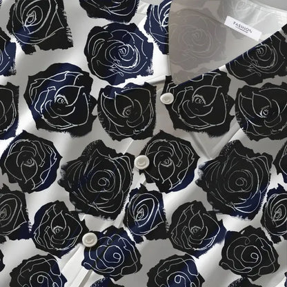 American Vintage Floral 3D Print Hawaiian Style Loose Short Sleeve Shirt