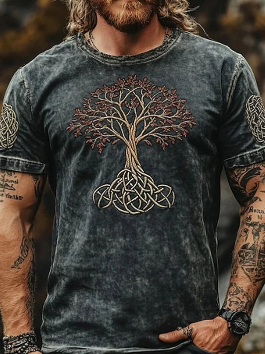 Retro-style Outdoor Street Men's Fashionable T-shirt 3D Printed Fitness T-shirt Daily Casual Men's Sports Short-sleeved Tops