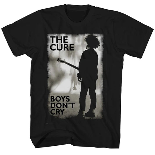 The Cure Rock Therapy Band Boys Don't Cry Pattern T-shirt Men's Vintage T Shirt Rock Hip Hop Tees Tops Oversized Cotton Clothing