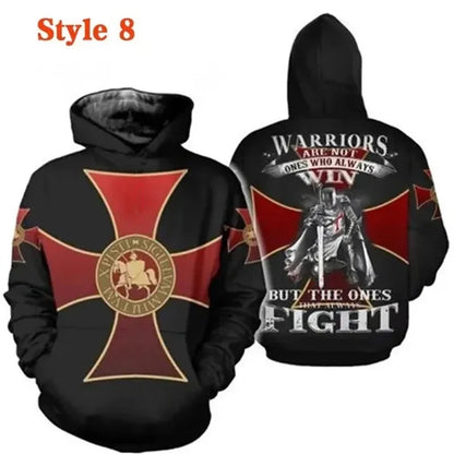 Knight Templar Mens Hoodie Sweatshirt 3d Printed Men Women Casual Hooded Sweatshirts Pullover Hip Hop Harajuku Streetwear Tops