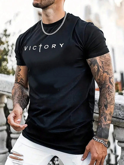 Retro-style Outdoor Street Men's Fashionable T-shirt 3D Printed Fitness T-shirt Daily Casual Men's Sports Short-sleeved Tops