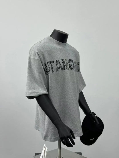 Men's Pure Cotton Grey Short Sleeve T-Shirt with Print