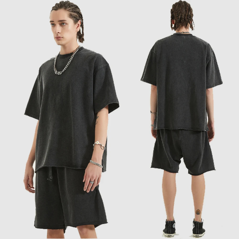 Hip Hop T-Shirt Anime Printed Streetwear Short Sleeve Vintage Japanese Graphic TShirt Men Harajuku Casual Loose Washed Tees