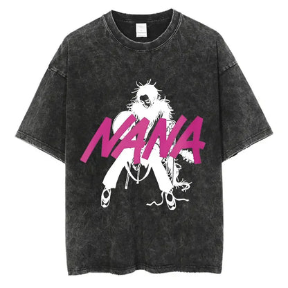 New Arrival Mens Clothe Tee Shirt Homme Graphic T-Shirts Men Tshirt for Men Japanese Anime Nana Osaki Print Vintage Washed 62918