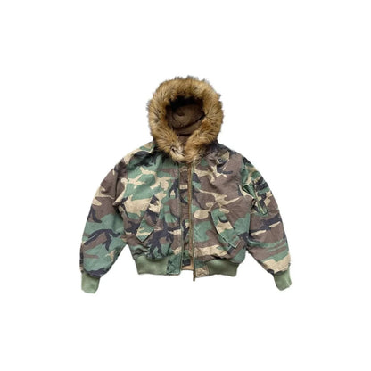 Men s Winter Coat Warm Double Sided Camouflage Jacket Thick Cotton Parka with Fur Collar Outdoor Military Style Trench Coat