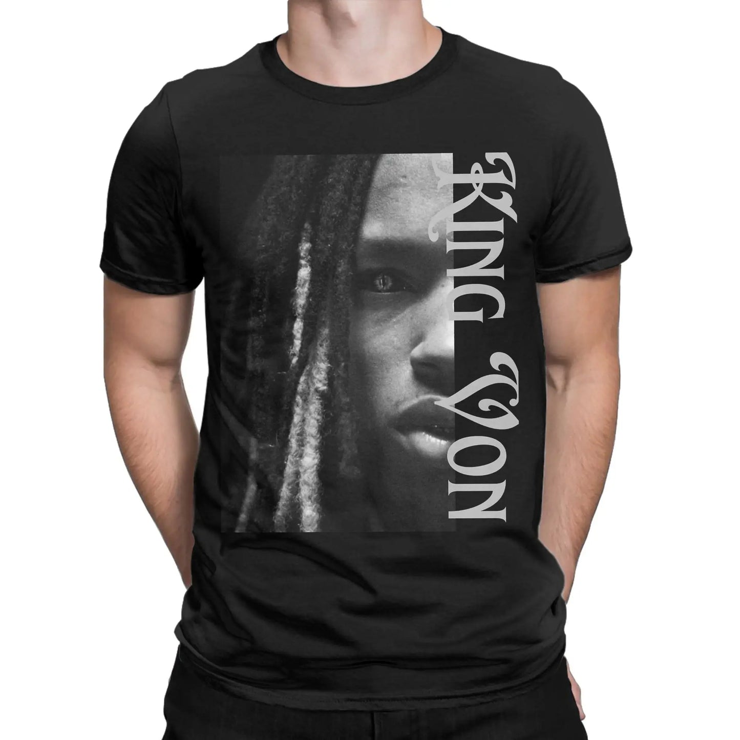 Rapper K-King Von Half Face T Shirt Men's  100% Cotton Funny T-Shirt Crewneck  Tee Shirt Short Sleeve Clothes Party